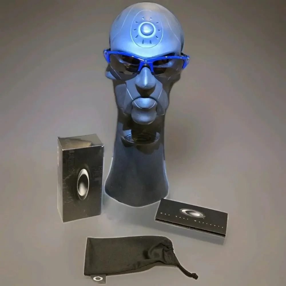 NEW Oakley Flak Jacket MHP Blue Frame Grey Lens Y2K Vintage Sunglasses AUTHENTIC